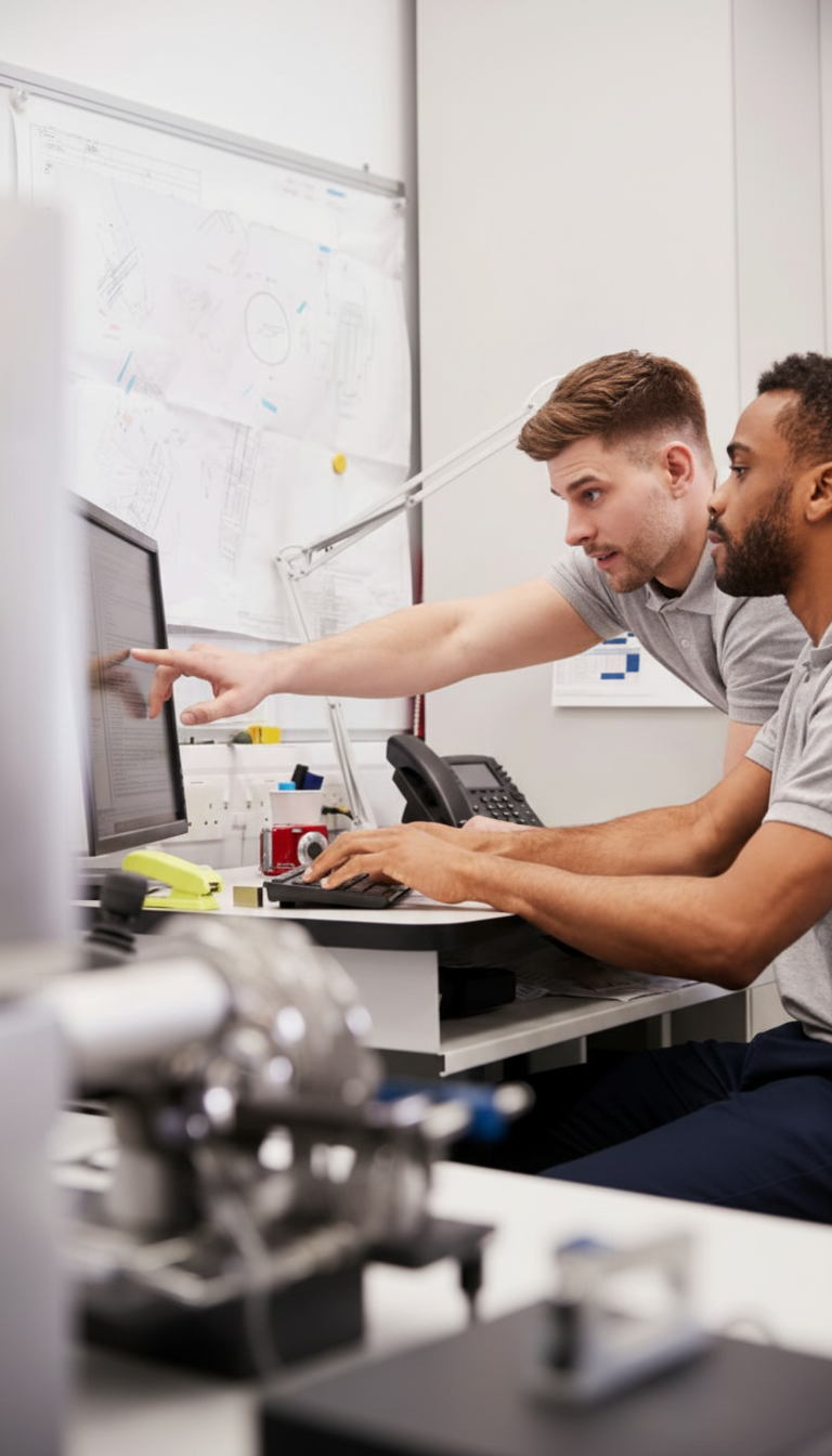Person pointing at computer screen
